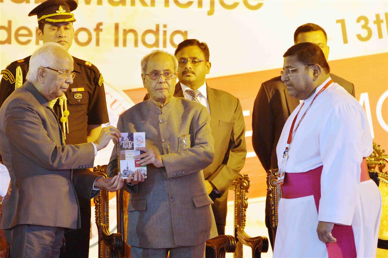 The President of India, Shri Pranab Mukherjee at the Closing Ceremony of the Bicentenary Celebrations of the Diocese of Calcutta at Kolkata in West Bengal on December 13, 2015.