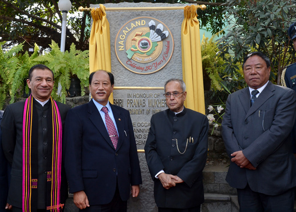 The President of India, Shri Pranab Mukherjee inaugurating the Nagaland State's Golden Jubilee Year Celebrations & Hornbill Festival at Window of Nagaland Gate, Kisama at Nagaland on December 1, 2013.