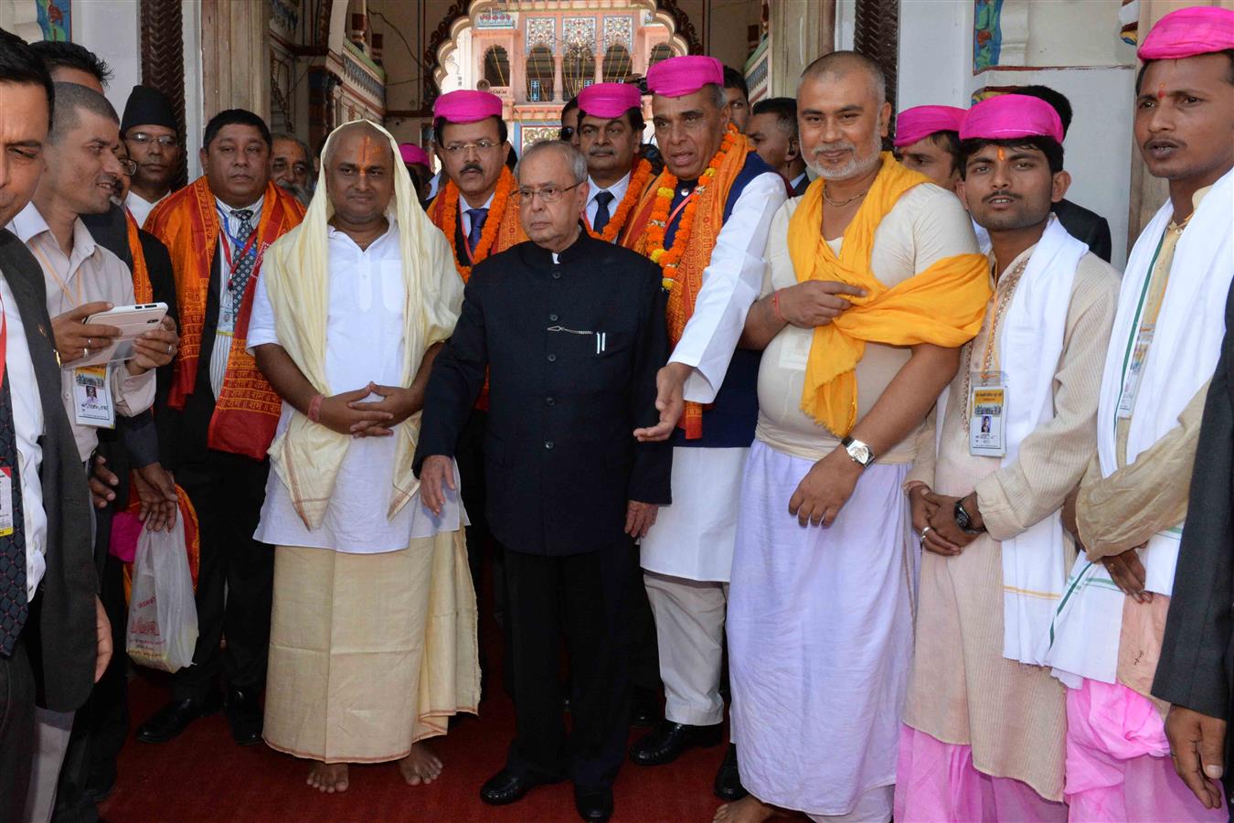 The President of India, Shri Pranab Mukherjee visiting the Janaki Temple at Janakpur in Nepal on November 4, 2016. 