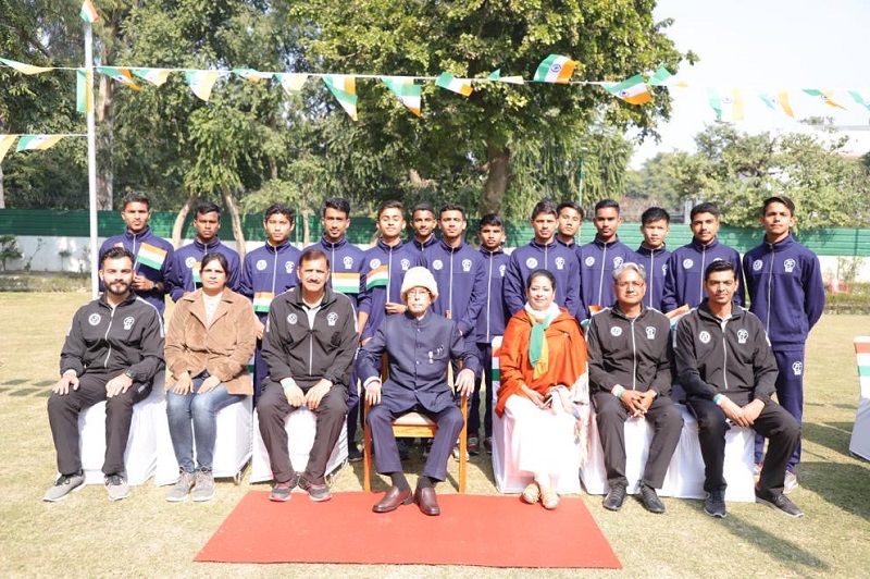 The Former President of India, Shri Pranab Mukherjee on the occasion of India's  								  Republic Day Celebration at 10, Rajaji Marg, New Delhi.