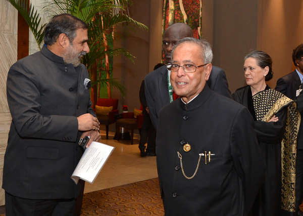 The President of India, Shri Pranab Mukherjee along with his members of delegation before departure for FNB Stadium to attend the Memorial Service in honour of the former President of South Africa, Dr. Nelson Mandela at Johannesburg in South Africa on Dec