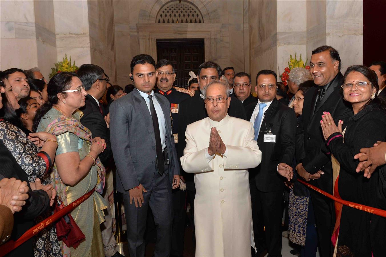 TThe President of India Shri Pranab Mukherjee meeting invitees at 'At Home' Reception at Rashtrapati Bhavan on January 26, 2017 on the occasion of the 68th Republic Day Celebrations.