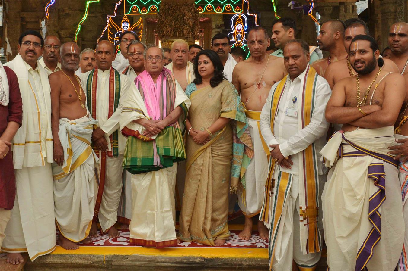 The President of India, Shri Pranab Mukherjee visiting Srivari Temple in Tirupati on December 28, 2016. 