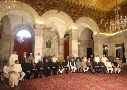 The President of India, Shri Pranab Mukherjee with Governors and Lt. Governors of States and Union Territories at Rashtrapati Bhavan in New Delhi on February 11, 2013 before the start of the two-day Conference of Governors.