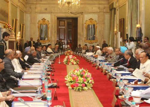 The President of India, Shri Pranab Mukherjee attending the Conference of Governors at Rashtrapati Bhavan in New Delhi on February 11, 2013.