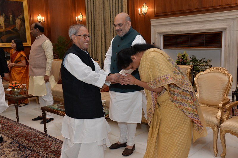 The Former President of India, Shri Pranab Mukherjee at the BHARAT  							  RATNA Investiture Ceremony in Rashtrapati Bhavan on August 8, 2019.