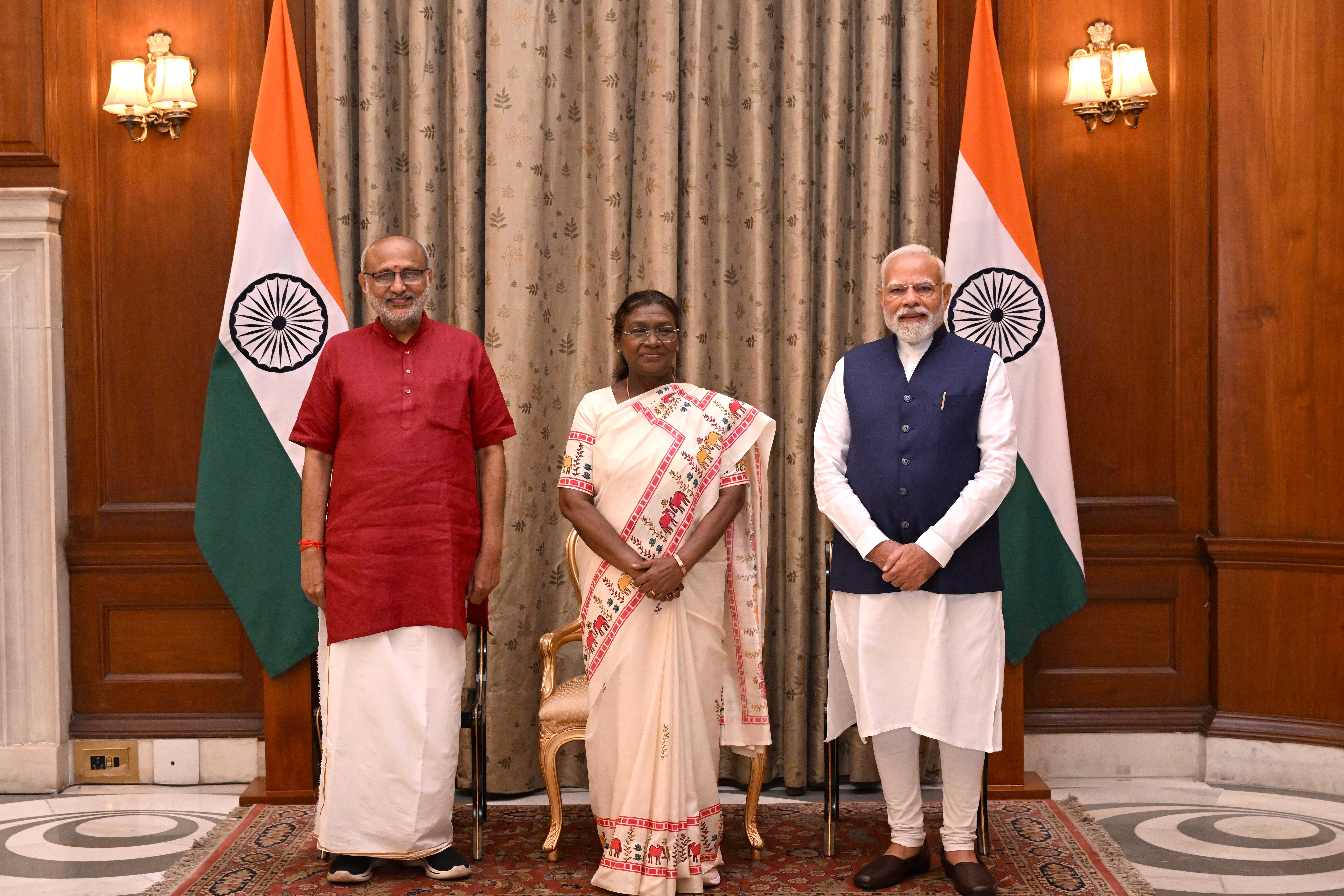 The President of India, Smt Droupadi Murmu administered the Oath of Office of Vice President of India to Shri C. P. Radhakrishnan at a Swearing-in-Ceremony held at Ganatantra Mandap, Rashtrapati Bhavan on September 12, 2025.