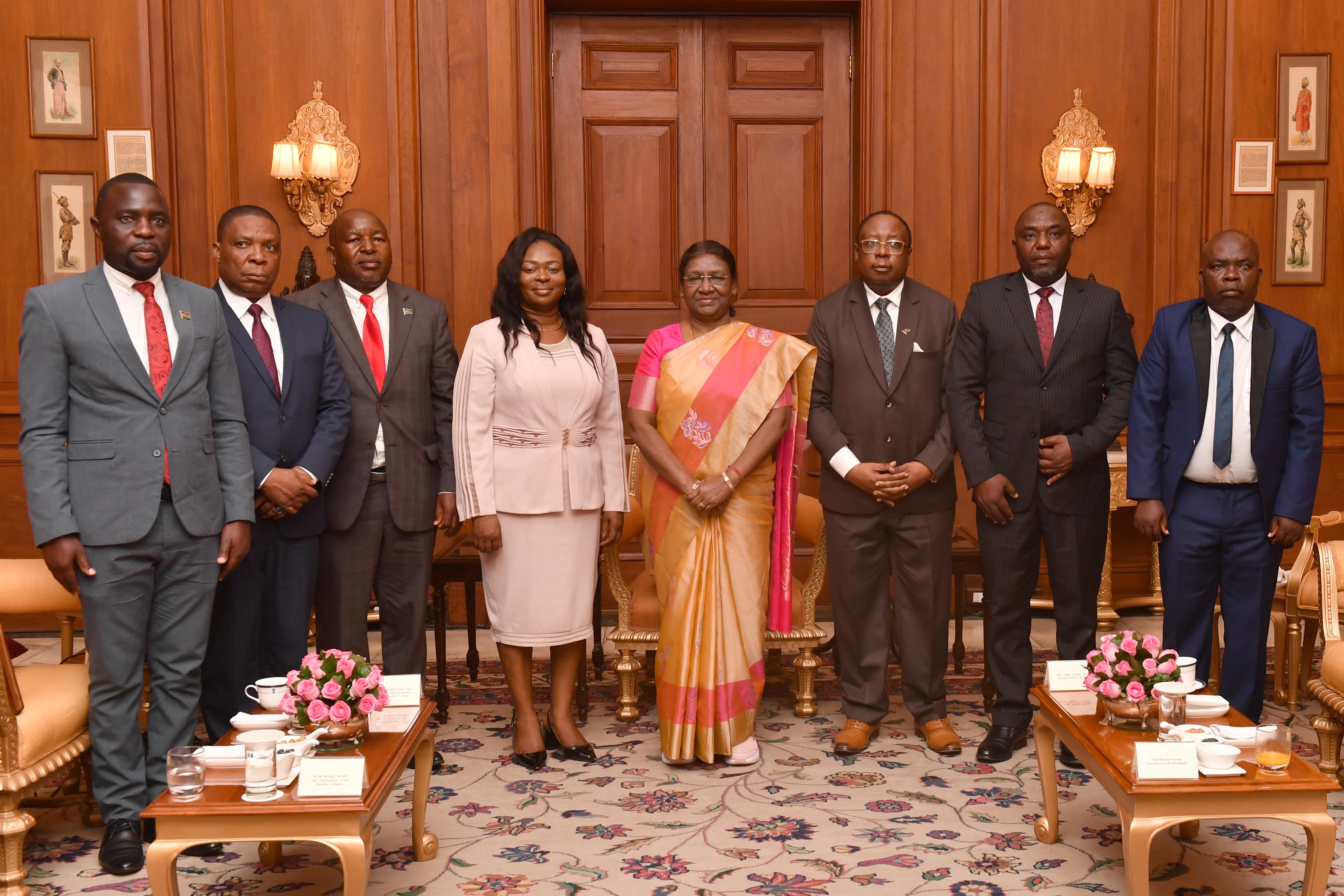 A Parliamentary Delegation from Malawi, led by the Speaker of Malawi National Assembly, Rt. Hon. Catherine Gotani Hara called on  President of India, Smt Droupadi Murmu at Rashtrapati Bhavan on July 31, 2023.