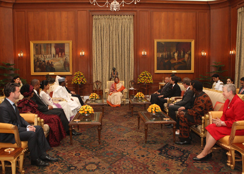 Twelve Envoys Present their Credentials to the President