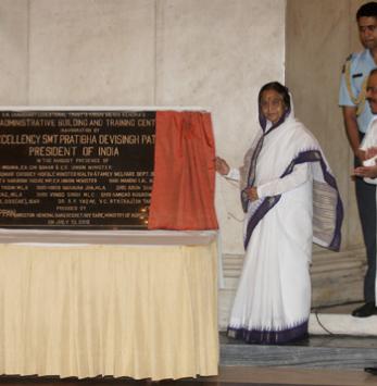 The President of India, Smt. Pratibha Devisingh Patil symbolically inaugurating the New Administrative Building and Training Centre of the Krishi Vigyan Kendra, Madhubani from Rashtrapati Bhavan on July 13, 2012.