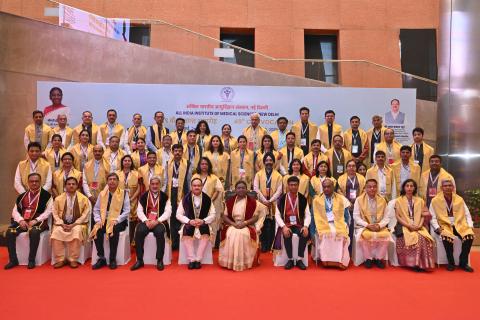  President Droupadi Murmu graces the 49th Annual convocation of All India Institute of Medical Sciences (AIIMS) at Bharat Mandapam, New Delhi on 21 Mar 2025