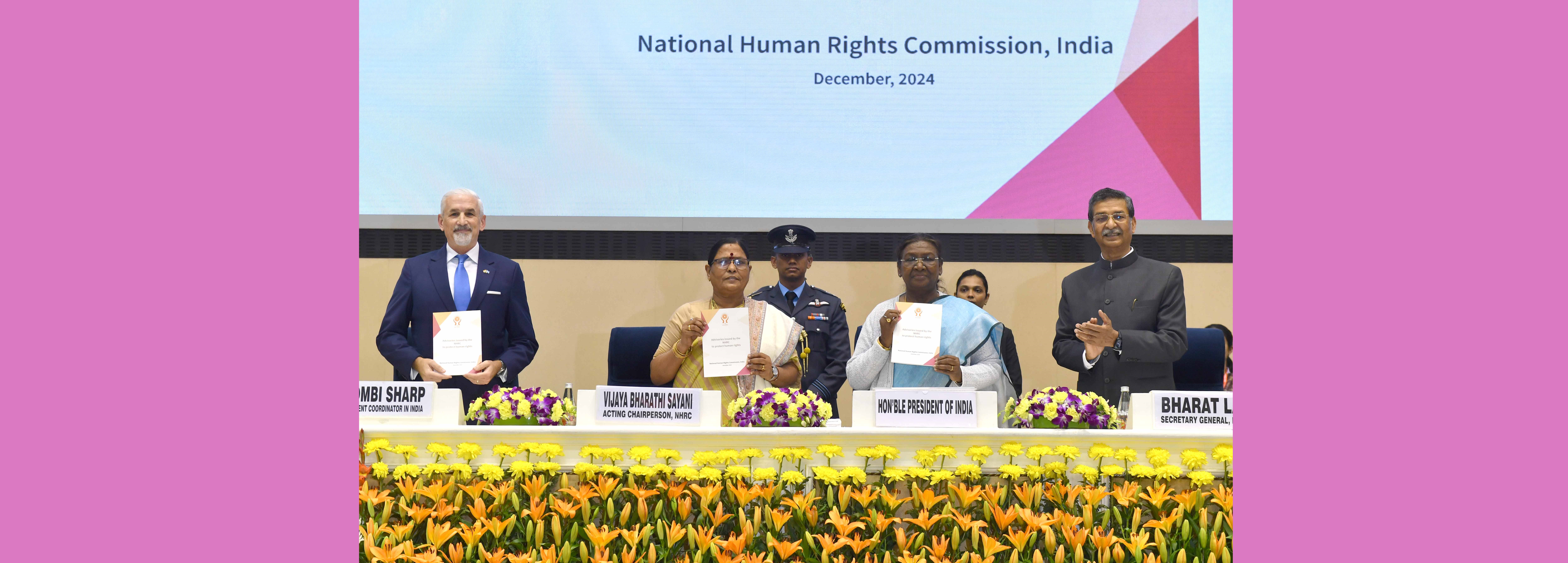 The President of India, Smt Droupadi Murmu graced and addressed the Human Rights Day celebration, organised by the National Human Rights Commission, in New Delhi on December 10, 2024.