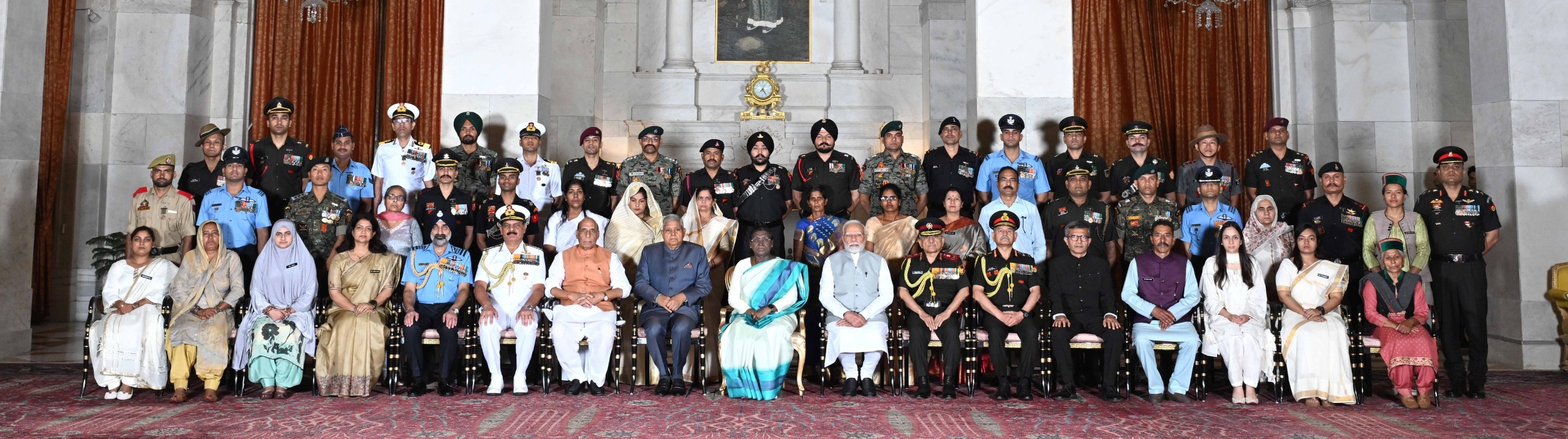 The President of India, Smt Droupadi Murmu presented Gallantry Awards at the Defence Investiture Ceremony-2025 (Phase-I) held at Rashtrapati Bhavan on May 22, 2025.